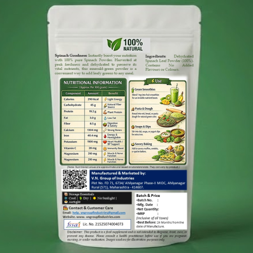 Spinach Powder Premium Natural Dried Leaf Powder